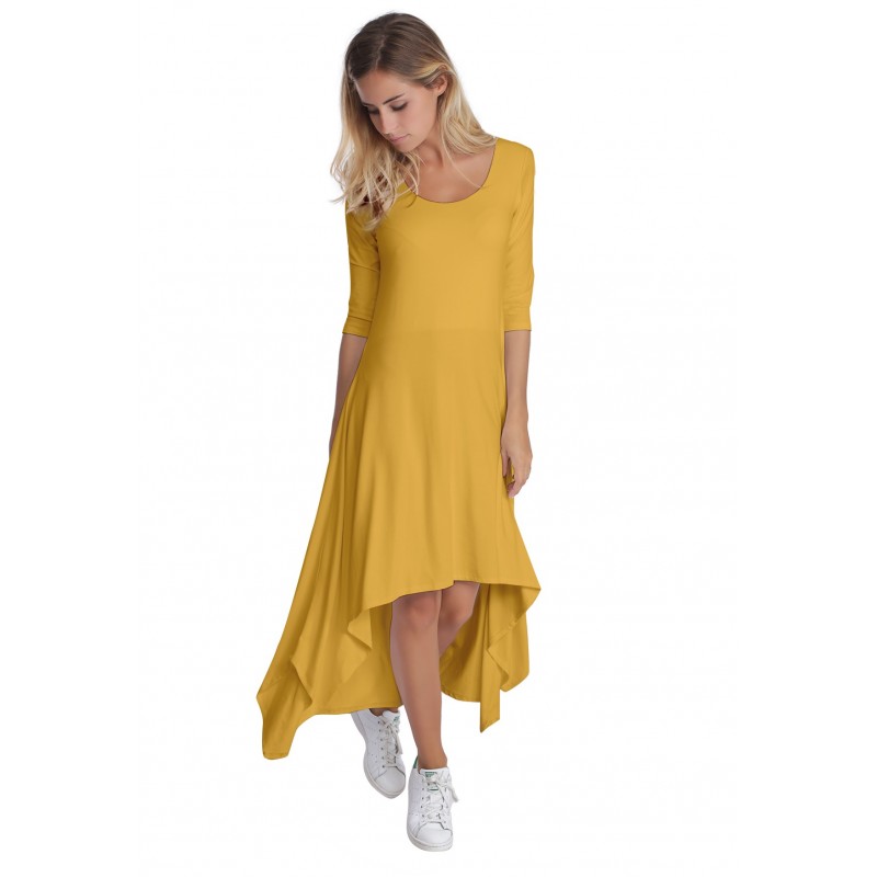 Robe déstructurée manches 3-4 en modal ANEMONE Robe déstructurée manches 3-4 en modal ANEMONE