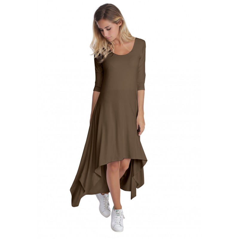 Robe déstructurée manches 3-4 en modal ANEMONE