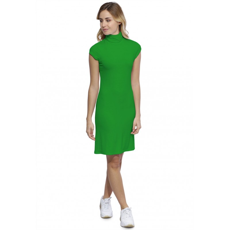 Robe col roulé manches courtes capes en modal CINDY17 Robe col roulé manches courtes capes en modal CINDY17