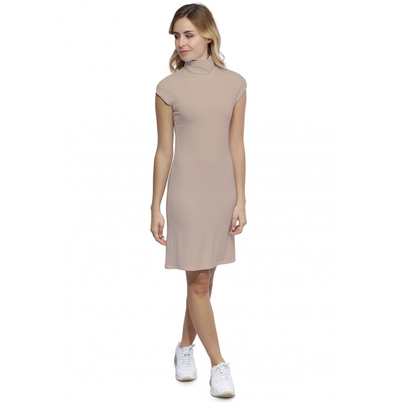 Robe col roulé manches courtes capes en modal CINDY17 Robe col roulé manches courtes capes en modal CINDY17