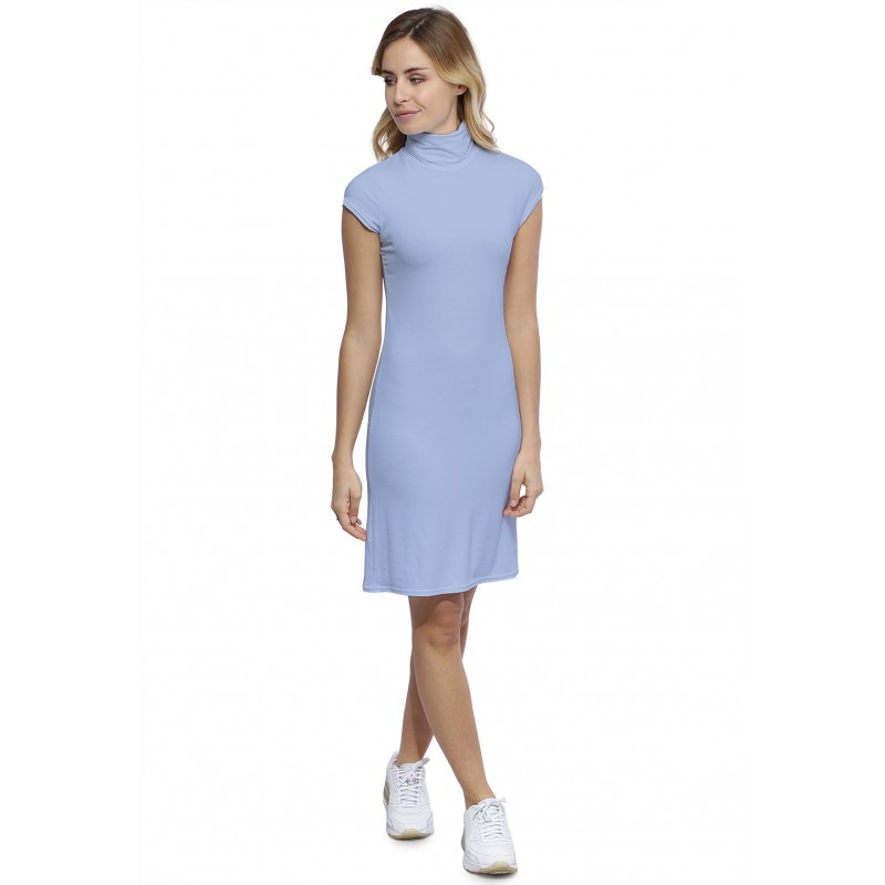 Robe col roulé manches courtes capes en modal CINDY17 Robe col roulé manches courtes capes en modal CINDY17