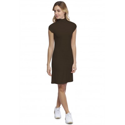Robe col roulé manches courtes capes en modal CINDY17