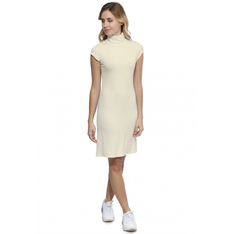 Robe col roulé manches courtes capes en modal CINDY17 Robe col roulé manches courtes capes en modal CINDY17