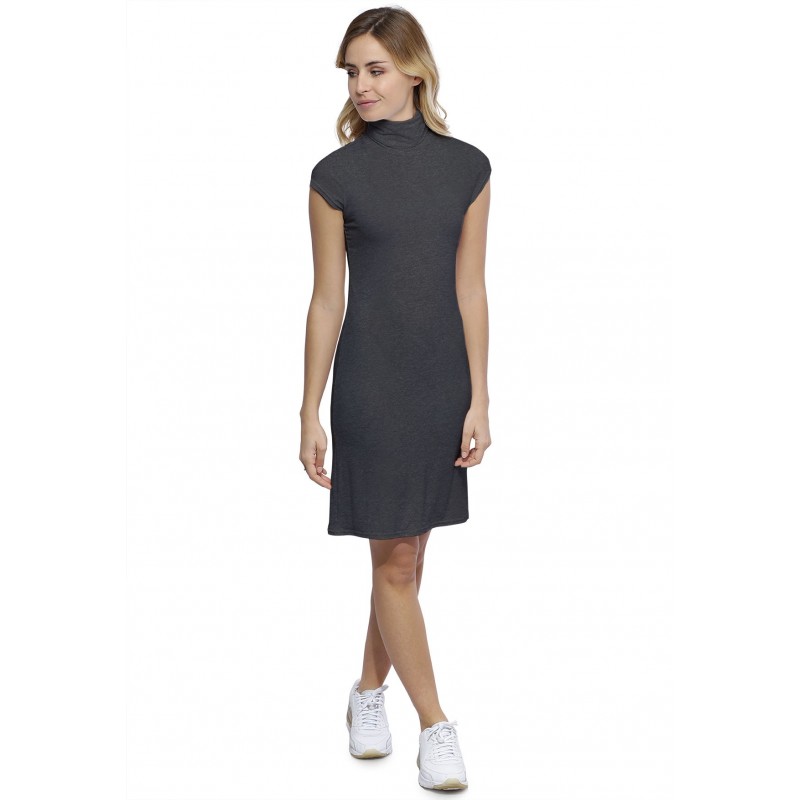 Robe col roulé manches courtes capes en modal CINDY17 Robe col roulé manches courtes capes en modal CINDY17