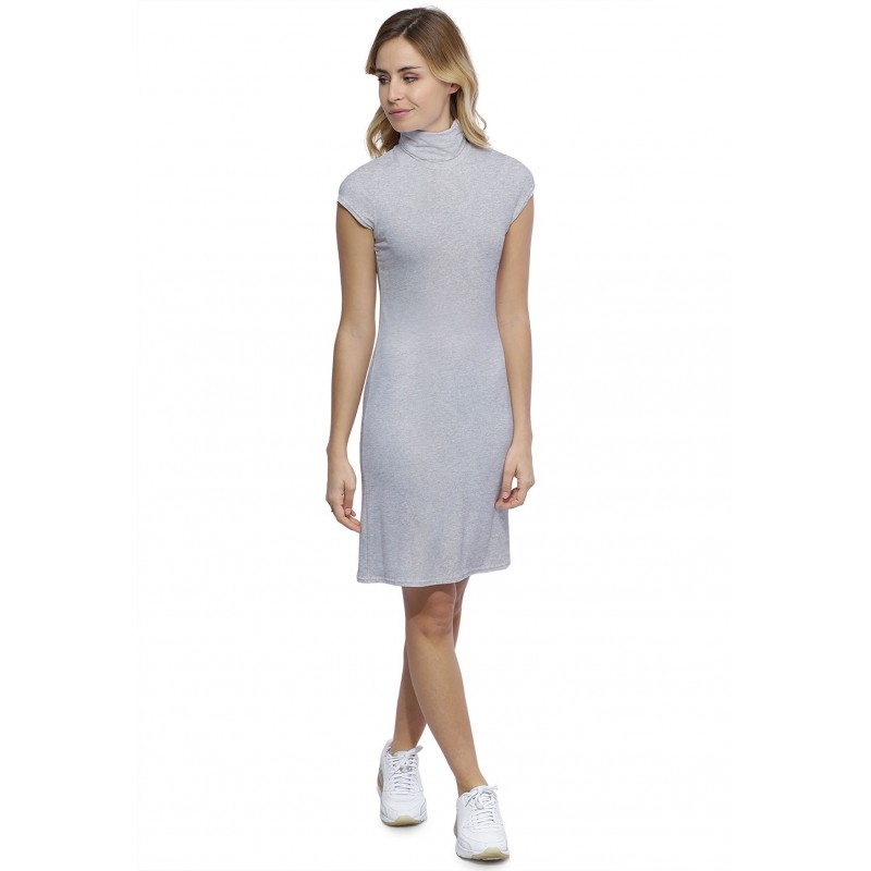 Robe col roulé manches courtes capes en modal CINDY17 Robe col roulé manches courtes capes en modal CINDY17