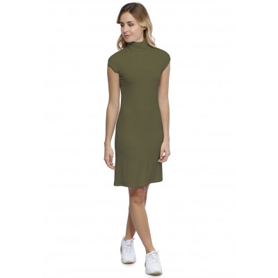 Robe col roulé manches courtes capes en modal CINDY17