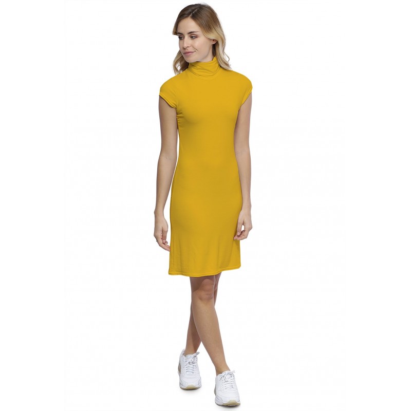 Robe col roulé manches courtes capes en modal CINDY17 Robe col roulé manches courtes capes en modal CINDY17