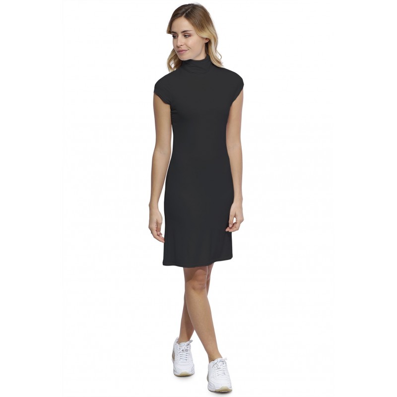 Robe col roulé manches courtes capes en modal CINDY17 Robe col roulé manches courtes capes en modal CINDY17