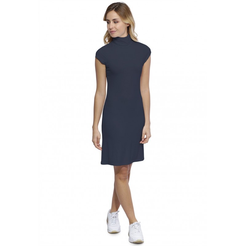 Robe col roulé manches courtes capes en modal CINDY17 Robe col roulé manches courtes capes en modal CINDY17