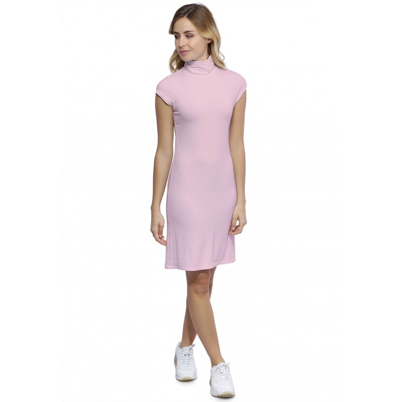 Robe col roulé manches courtes capes en modal CINDY17 Robe col roulé manches courtes capes en modal CINDY17