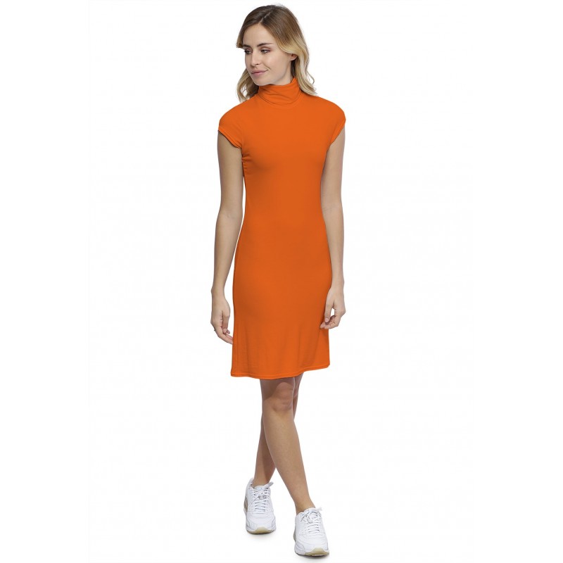 Robe col roulé manches courtes capes en modal CINDY17 Robe col roulé manches courtes capes en modal CINDY17