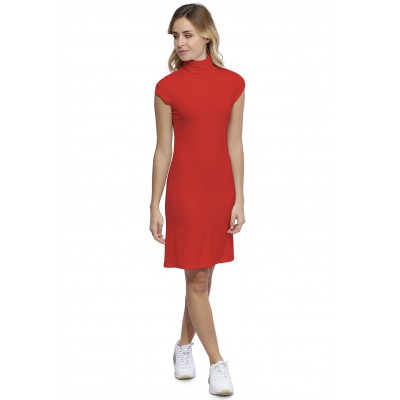 Robe col roulé manches courtes capes en modal CINDY17