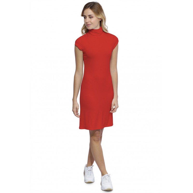 Robe col roulé manches courtes capes en modal CINDY17 Robe col roulé manches courtes capes en modal CINDY17