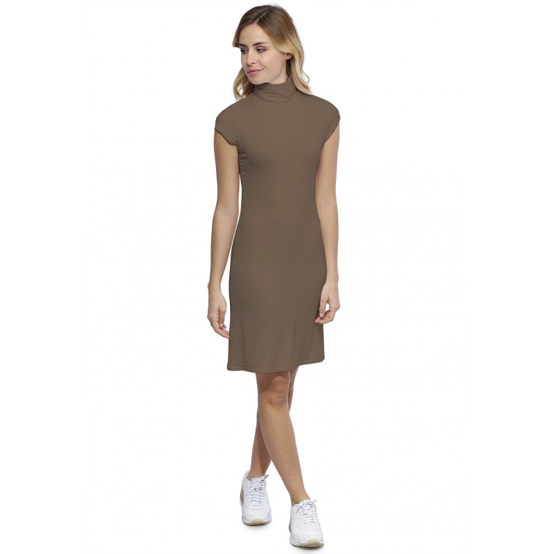 Robe col roulé manches courtes capes en modal CINDY17 Robe col roulé manches courtes capes en modal CINDY17