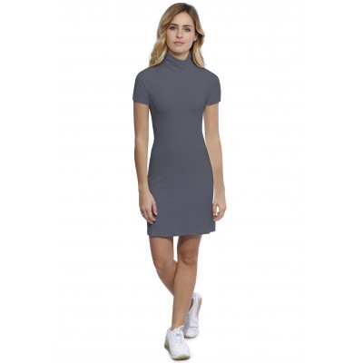 Robe col roulé manches courtes en modal CINDY18