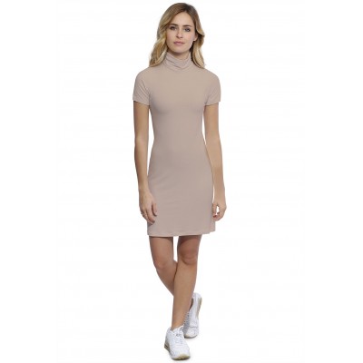 Robe col roulé manches courtes en modal CINDY18