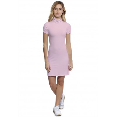 Robe col roulé manches courtes en modal CINDY18