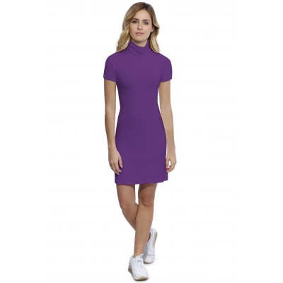 Robe col roulé manches courtes en modal CINDY18