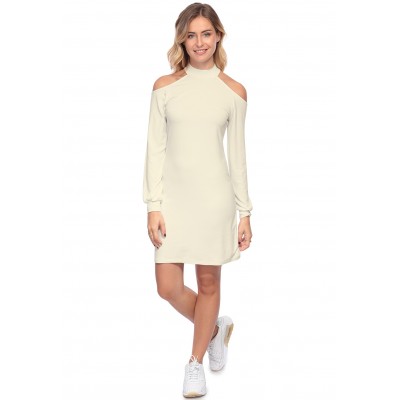 Robe midi manches longues épaules nues GYPSO