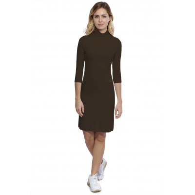 Robe col roulé manches 3-4 en modal CINDY19