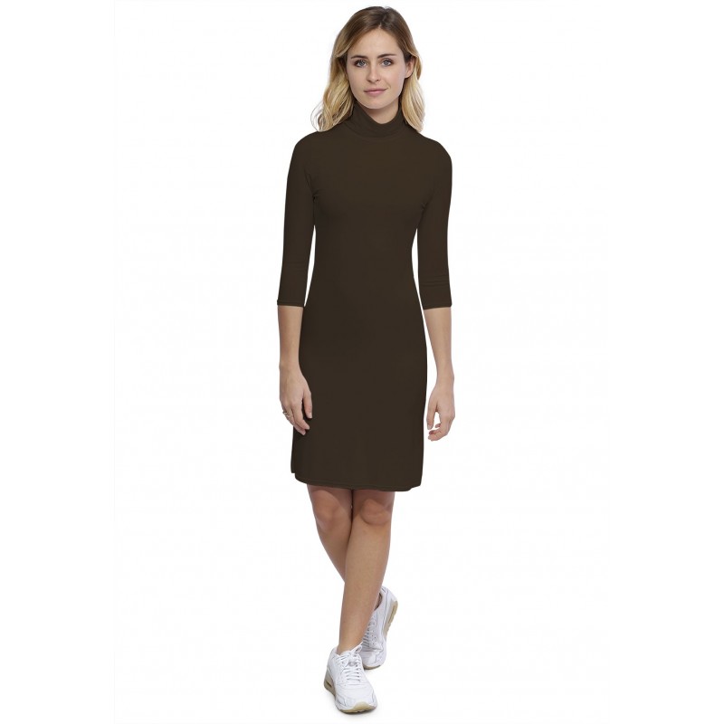Robe col roulé manches 3-4 en modal CINDY19 Robe col roulé manches 3-4 en modal CINDY19