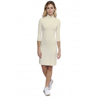 Robe col roulé manches 3-4 en modal CINDY19