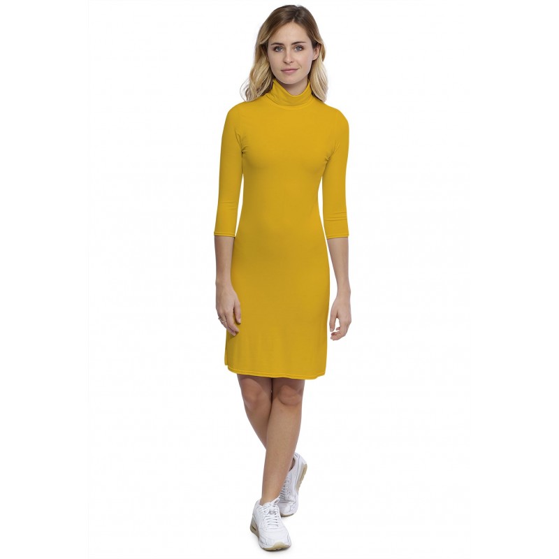 Robe col roulé manches 3-4 en modal CINDY19 Robe col roulé manches 3-4 en modal CINDY19