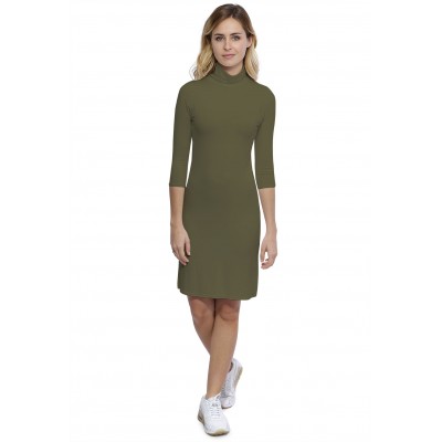 Robe col roulé manches 3-4 en modal CINDY19