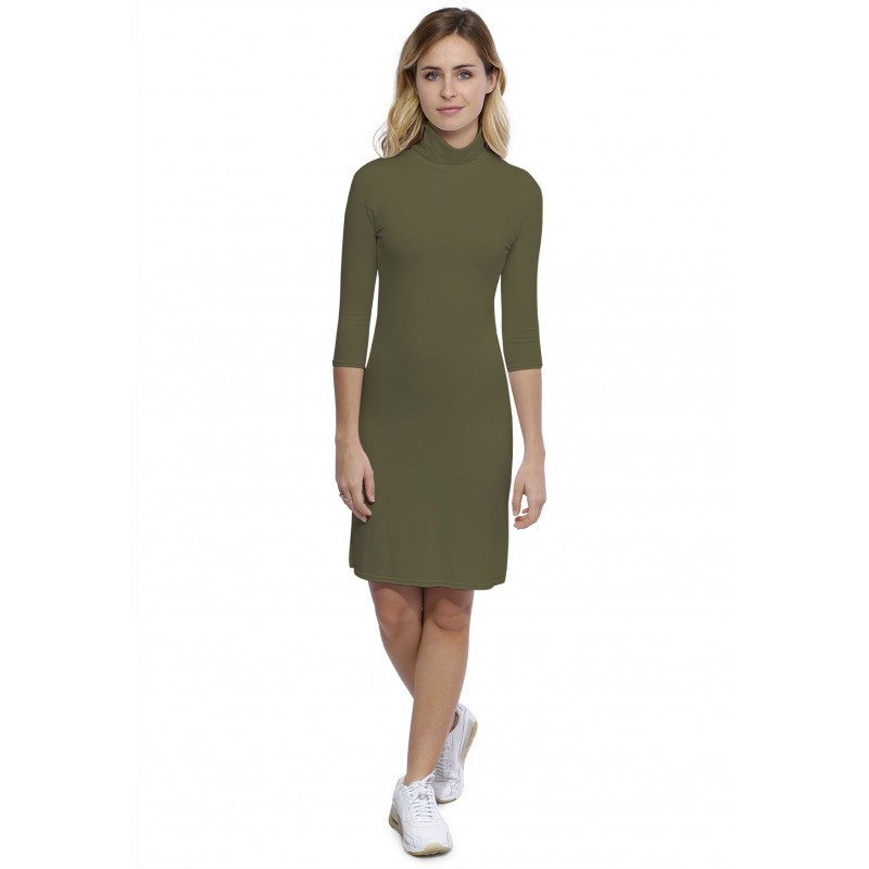 Robe col roulé manches 3-4 en modal CINDY19 Robe col roulé manches 3-4 en modal CINDY19