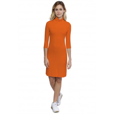 Robe col roulé manches 3-4 en modal CINDY19