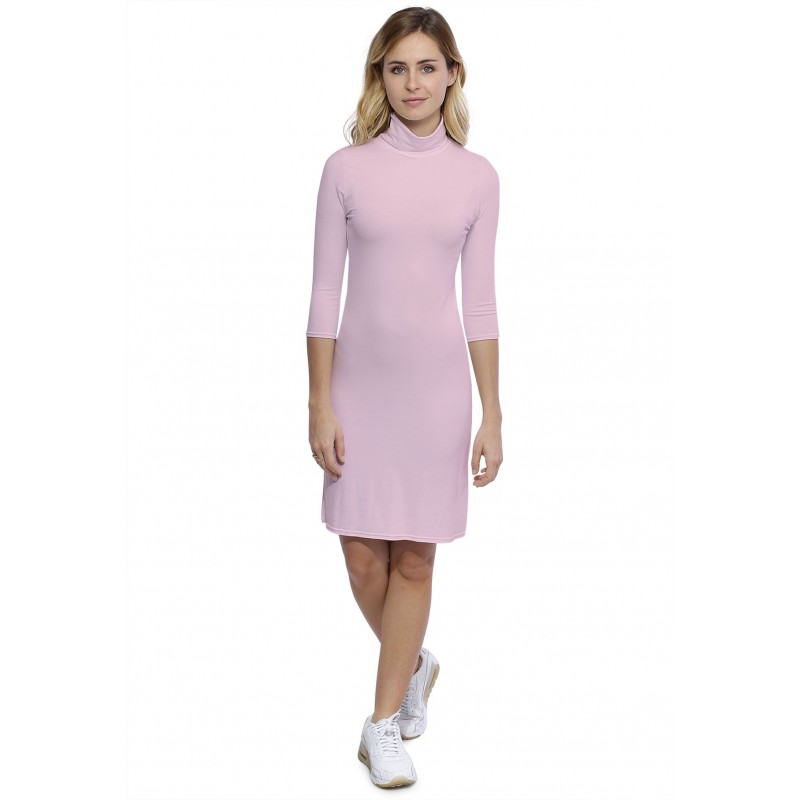 Robe col roulé manches 3-4 en modal CINDY19 Robe col roulé manches 3-4 en modal CINDY19