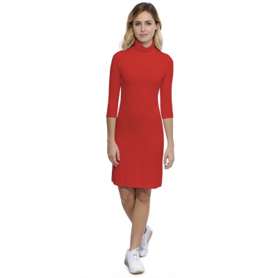 Robe col roulé manches 3-4 en modal CINDY19
