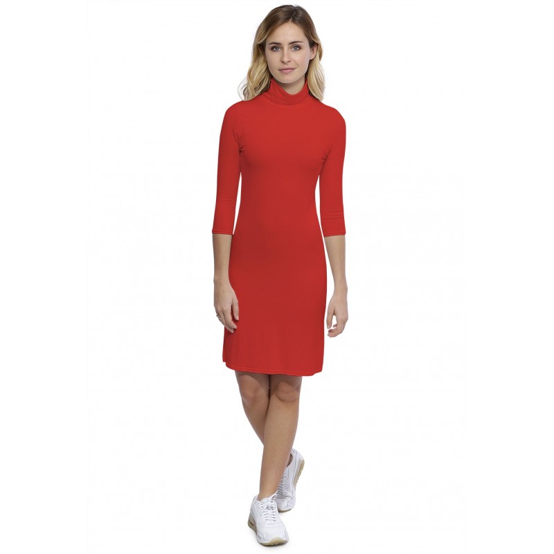Robe col roulé manches 3-4 en modal CINDY19 Robe col roulé manches 3-4 en modal CINDY19
