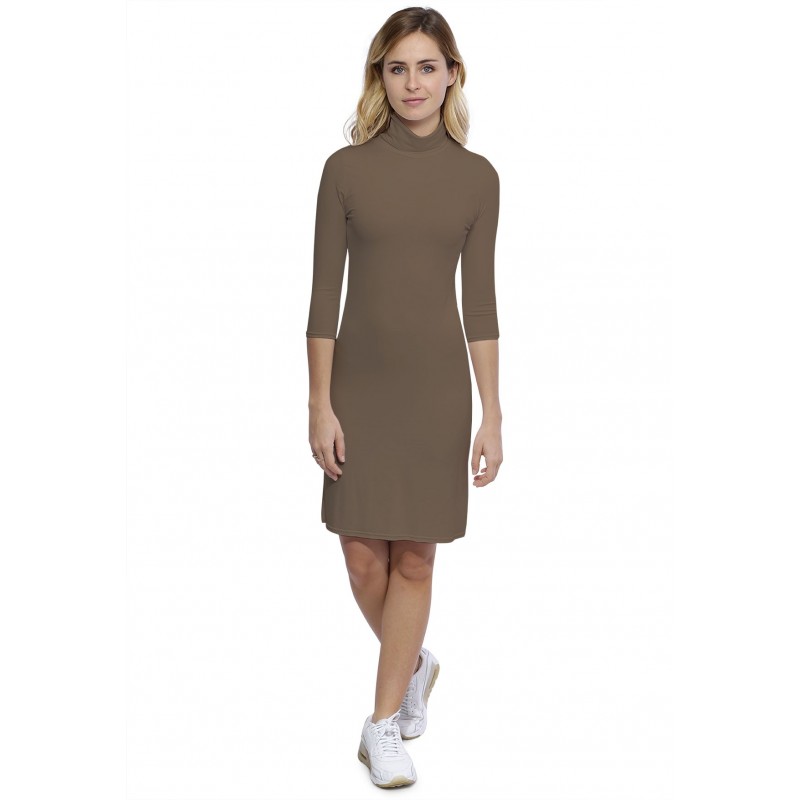 Robe col roulé manches 3-4 en modal CINDY19 Robe col roulé manches 3-4 en modal CINDY19