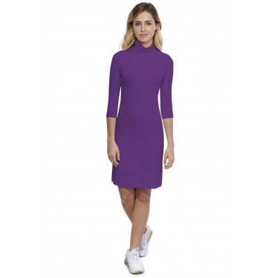 Robe col roulé manches 3-4 en modal CINDY19