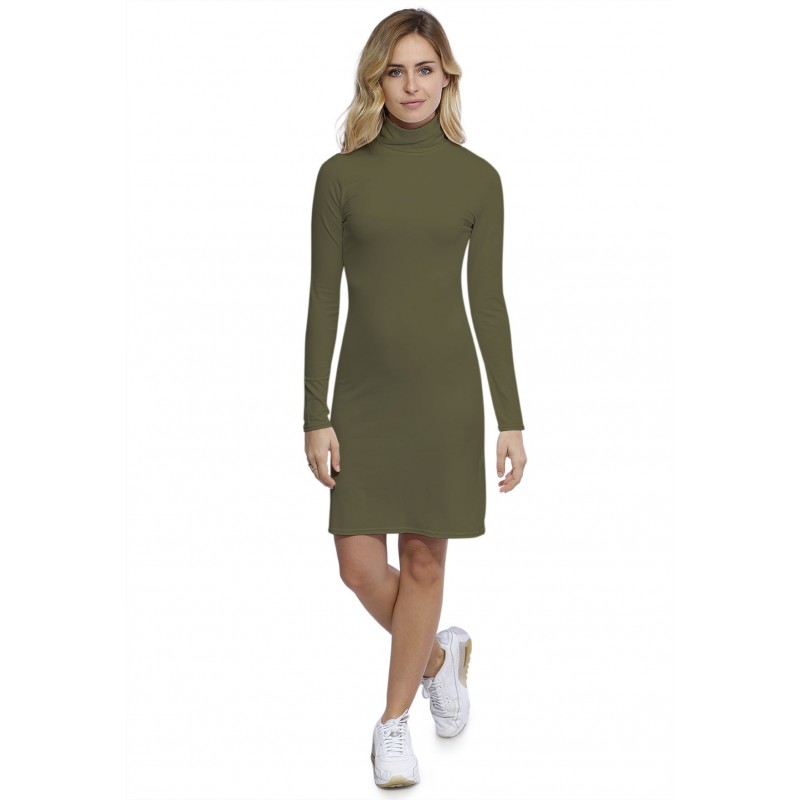 Robe col roulé manches longues en modal CINDY20 Robe col roulé manches longues en modal CINDY20