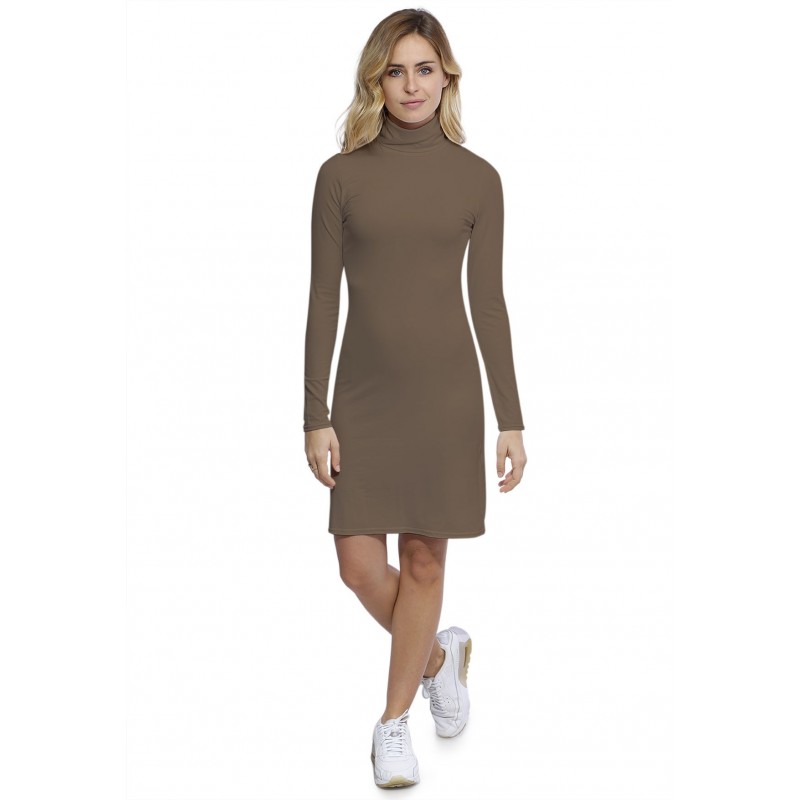 Robe col roulé manches longues en modal CINDY20 Robe col roulé manches longues en modal CINDY20