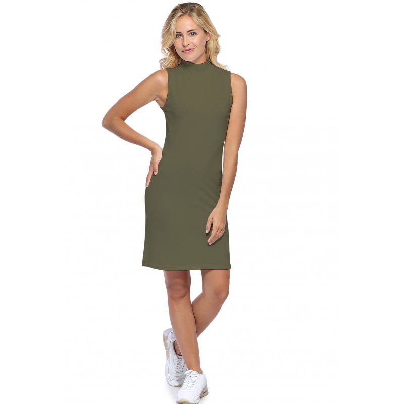 Robe débardeur col montant en modal PENNY16 Robe débardeur col montant en modal PENNY16