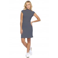 Robe col montant manches courtes capes en modal PENNY17