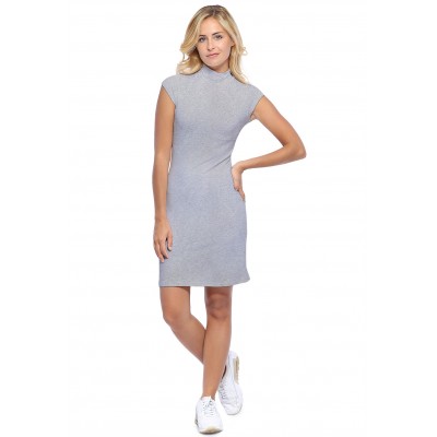 Robe col montant manches courtes capes en modal PENNY17