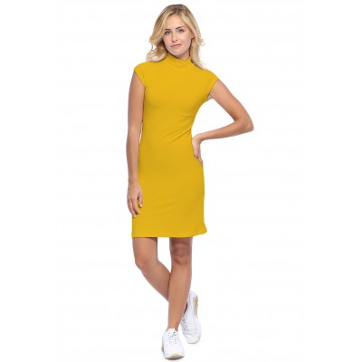 Robe col montant manches courtes capes en modal PENNY17