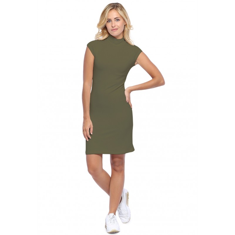Robe col montant manches courtes capes en modal PENNY17 Robe col montant manches courtes capes en modal PENNY17
