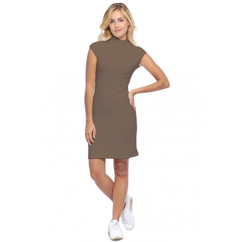 Robe col montant manches courtes capes en modal PENNY17 Robe col montant manches courtes capes en modal PENNY17