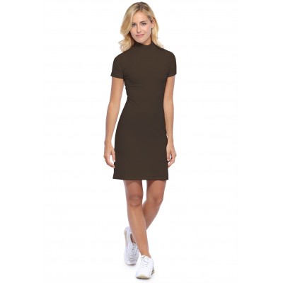 Robe col montant manches courtes en modal PENNY18