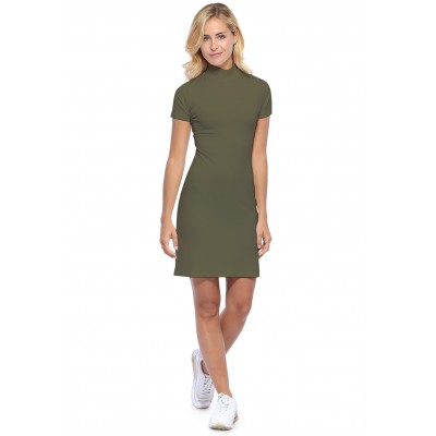 Robe col montant manches courtes en modal PENNY18