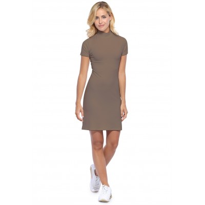 Robe col montant manches courtes en modal PENNY18