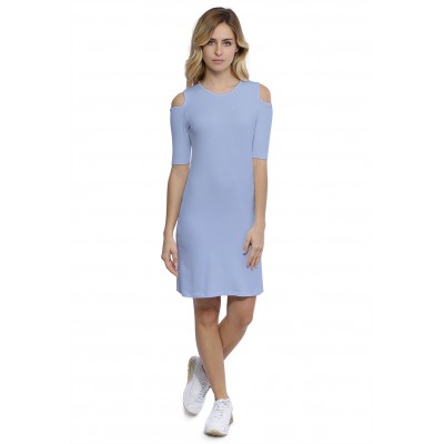 Robe col rond épaules nues manches courtes en modal LUNA