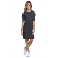 Robe col rond épaules nues manches courtes en modal LUNA