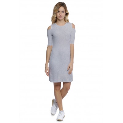 Robe col rond épaules nues manches courtes en modal LUNA