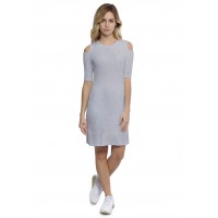 Robe col rond épaules nues manches courtes en modal LUNA